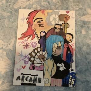 Colorful Art Print with Abstract Faces